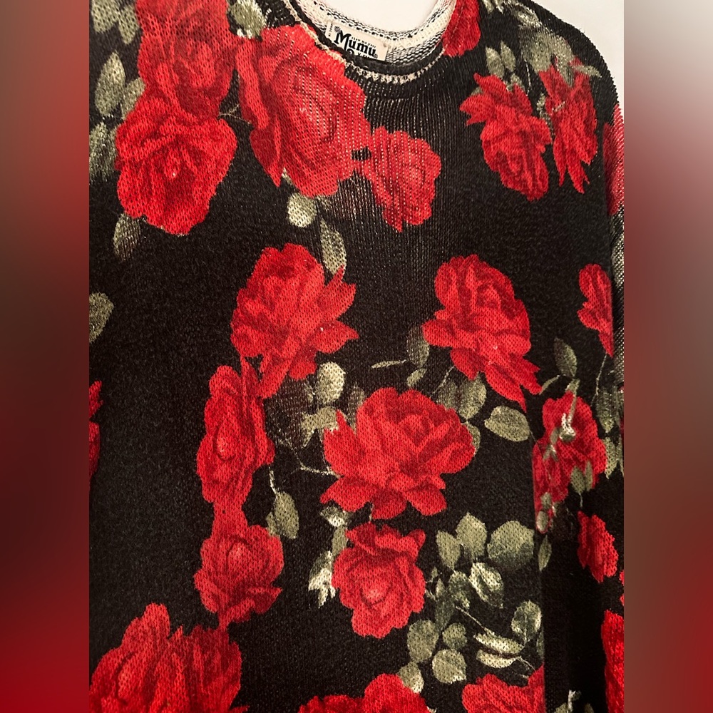 Show Me Your MuMu Red Floral Sweater